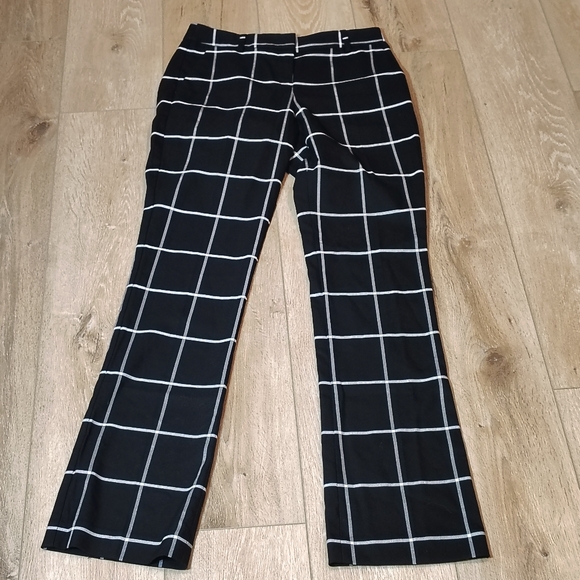 Express Women's Size 2 Columnist Barely Boot Mid-rise Black And White Trousers - Picture 2 of 7